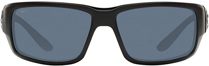 Costa Del Mar Mens Fantail 580P Polarized Rectangular Sunglasses - Blackout/Grey - 59 mm