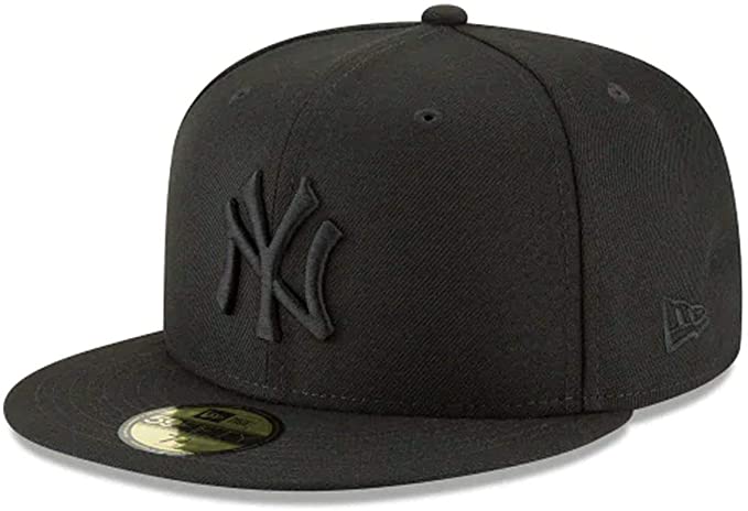 New Era 59Fifty Hat MLB Basic New York Yankees Black/Black Fitted Baseball Cap (7 1/2)