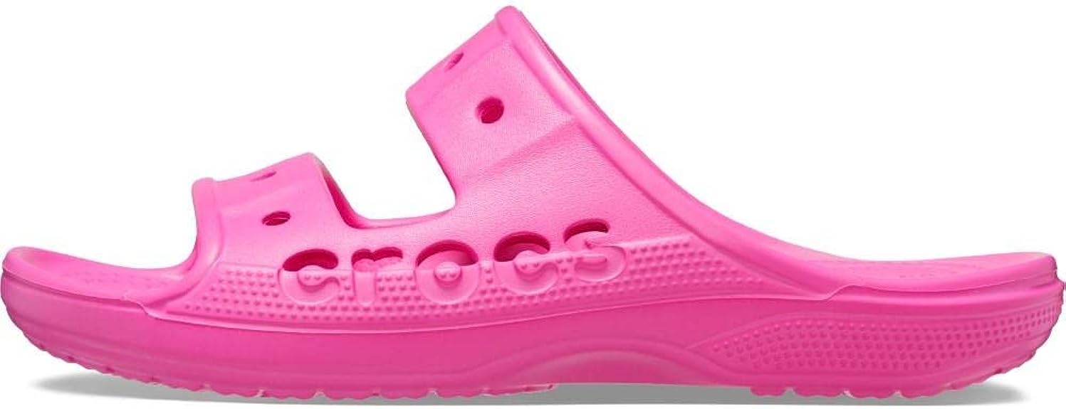 Crocs Unisex Baya Two-Strap Slide Sandals - Electric Pink - M6/W8