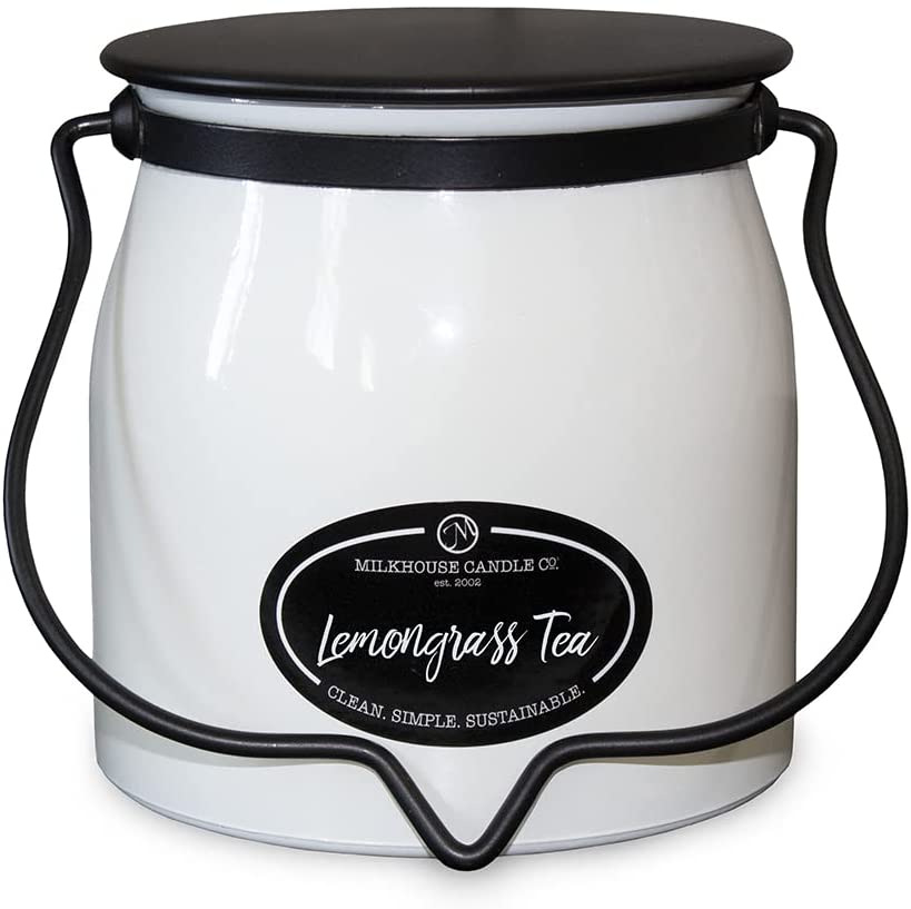 Milkhouse Candle Company - Butter Jar 16 oz - Lemongrass Tea
