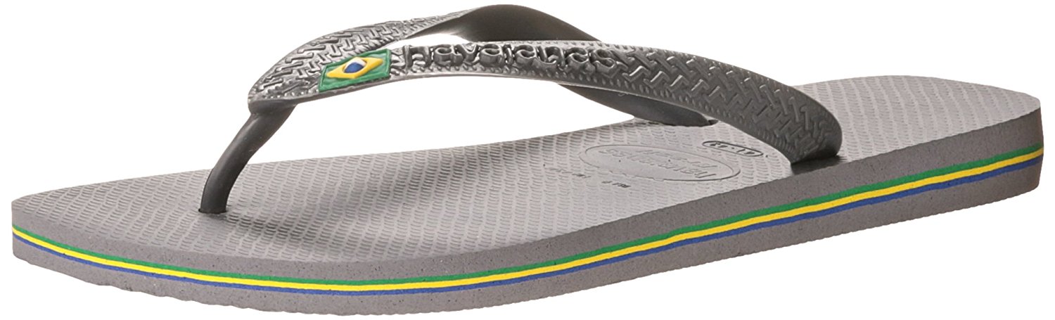 Havaianas Womens Brazil Sandal Flip Flop - Steel Grey - 37 BR - (Open Box)