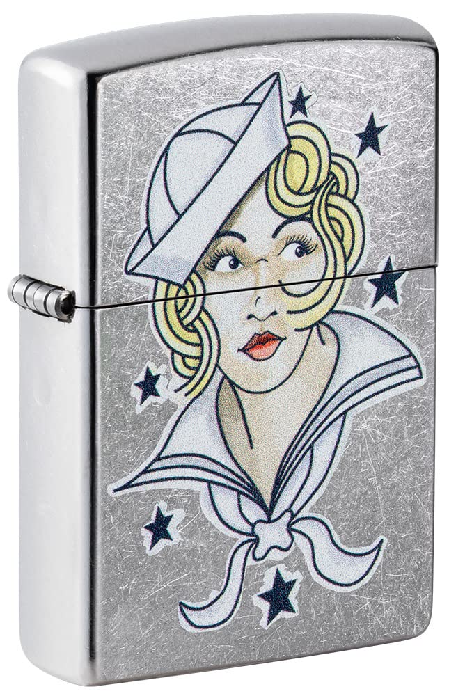 Zippo Sailor Girl Tattoo Design Lighter