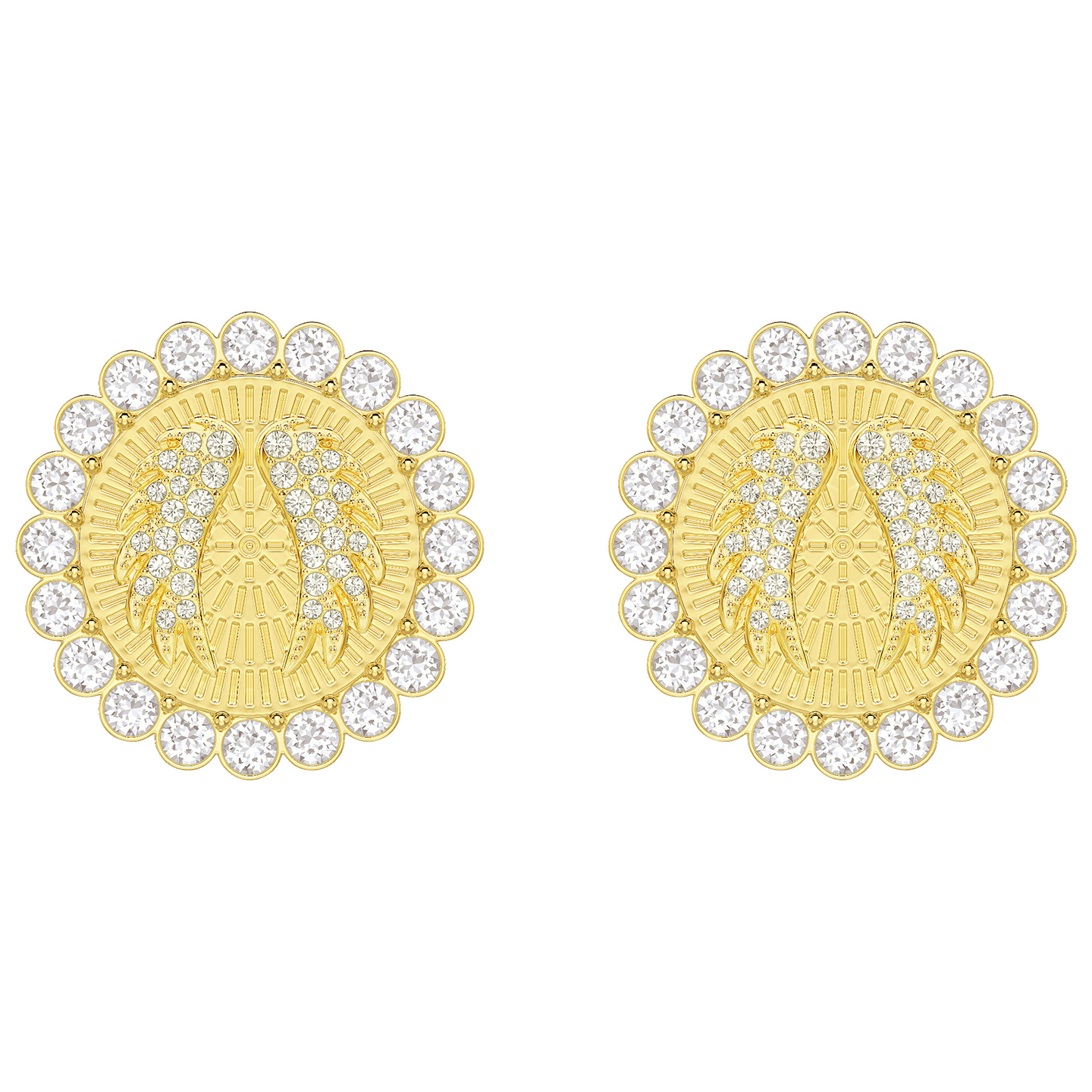 Swarovski Lucky Goddess Clip Earrings - White - Gold Plating