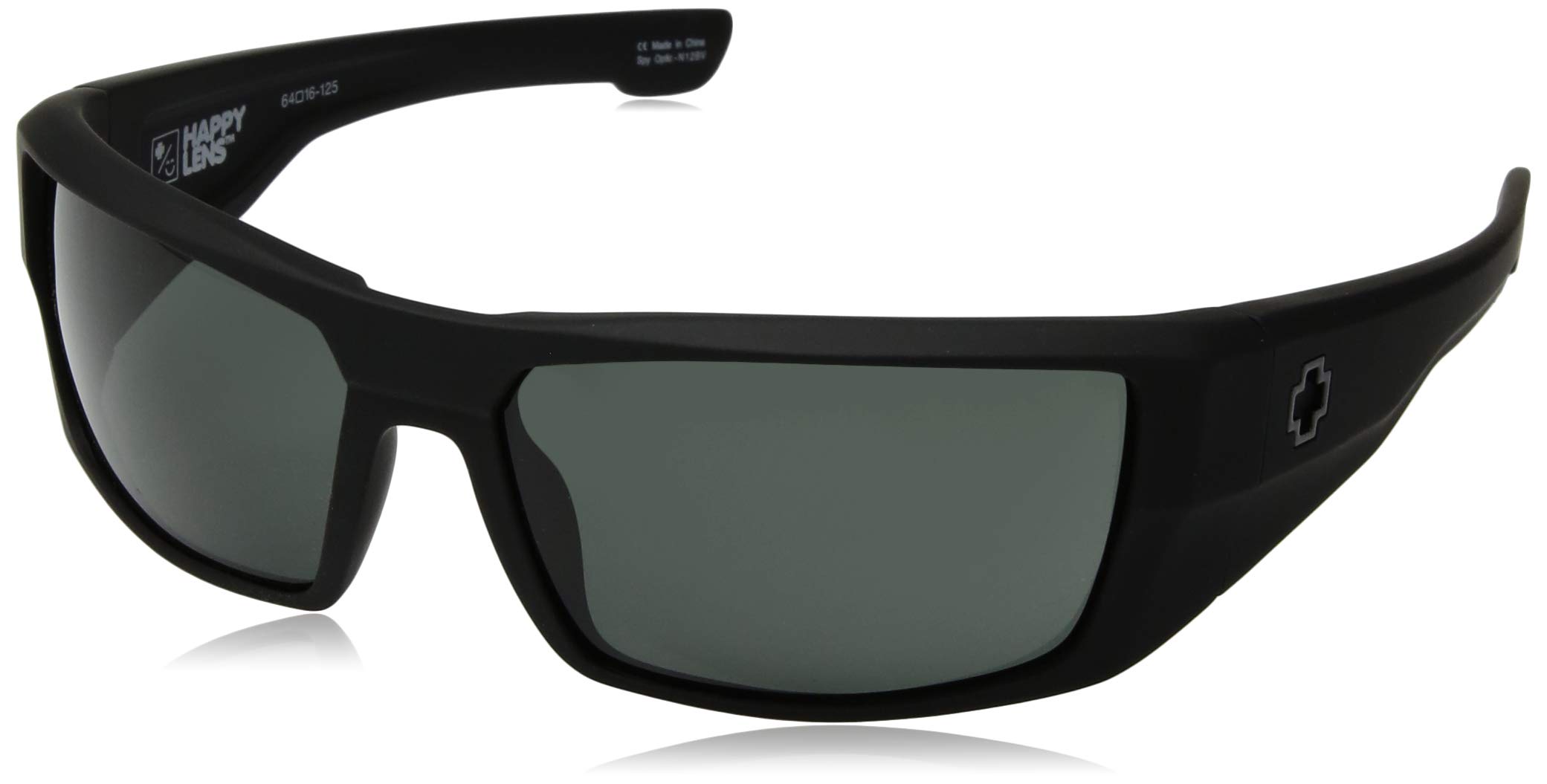Spy Optic Dirk Wrap Sunglasses - Soft Matte Black/Happy Gray/Green - 64 mm