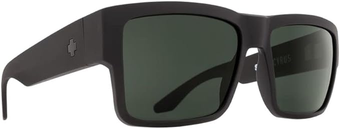 Spy Cyrus Soft Matte Black / Happy Grey Green Polarised Lenses Unisex Sunglasses