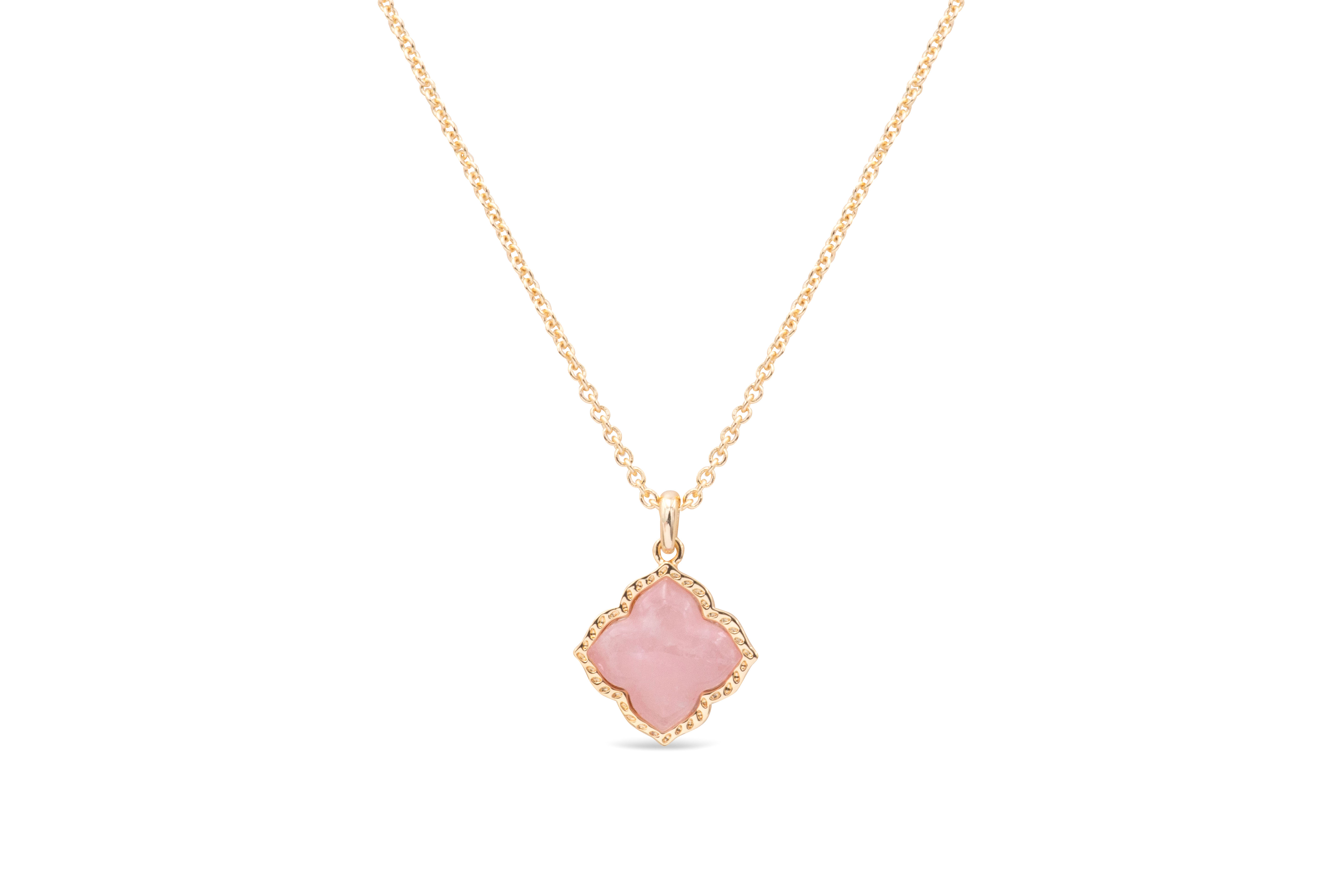 Kendra Scott Mallory Gold Pendant Necklace in Rose Quartz