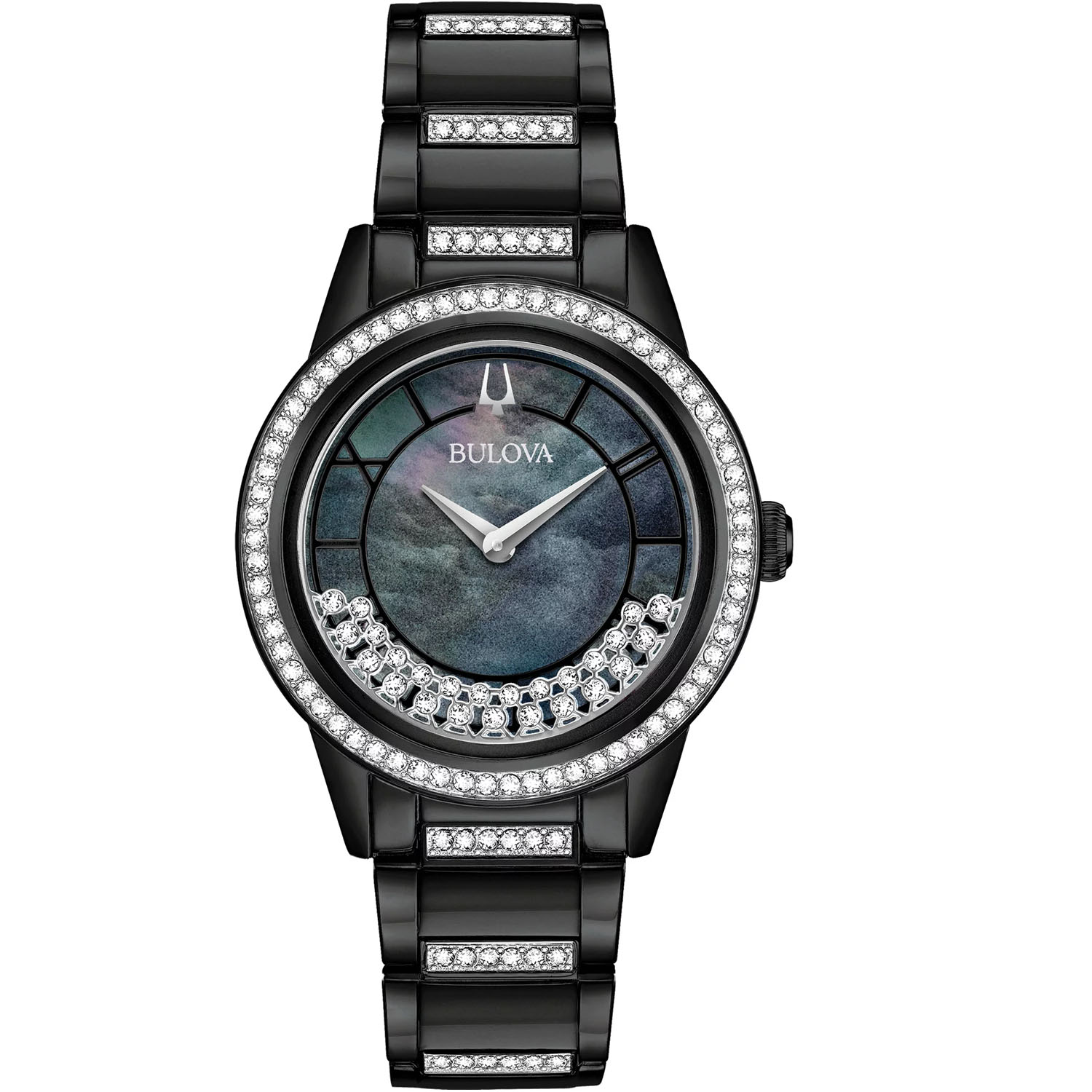 Bulova TurnStyle Black Ion Crystal Ladies Watch 98L252