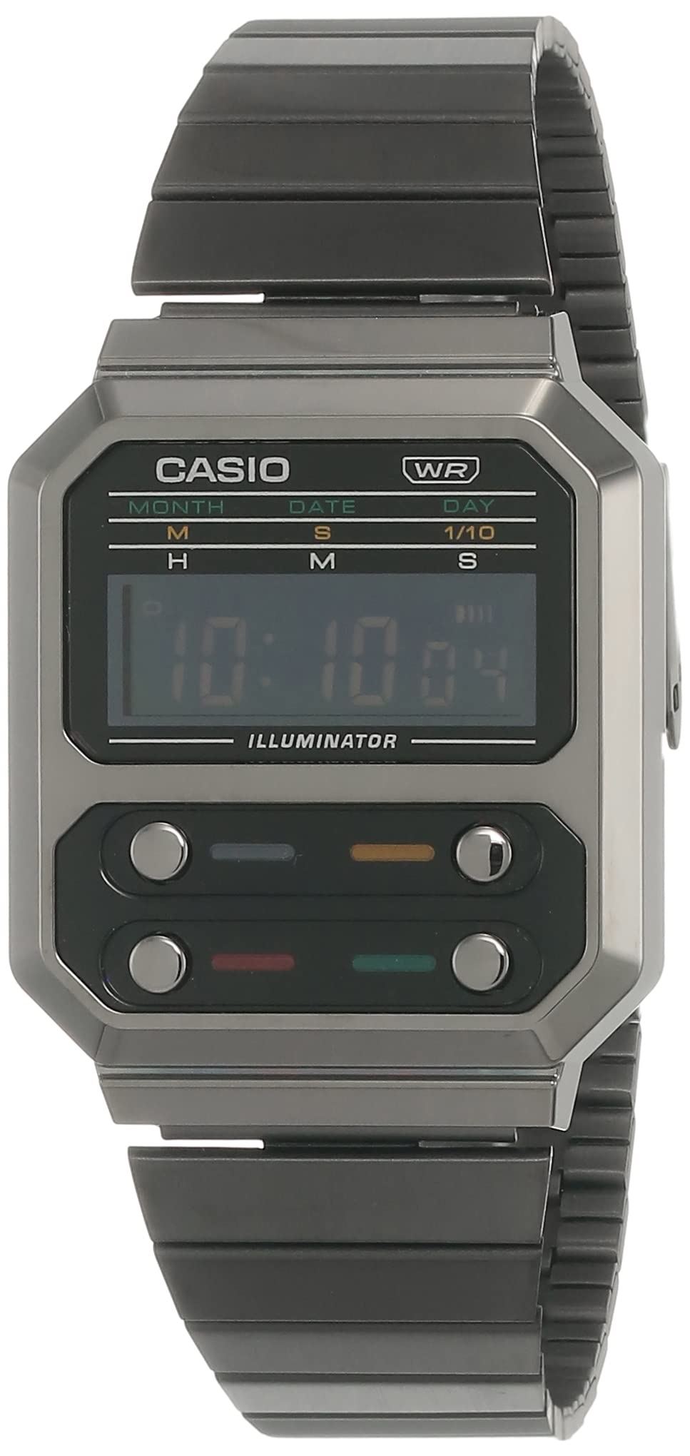 Casio Vintage Digital Black Chrome Plated Unisex Watch A100WEGG-1ADF