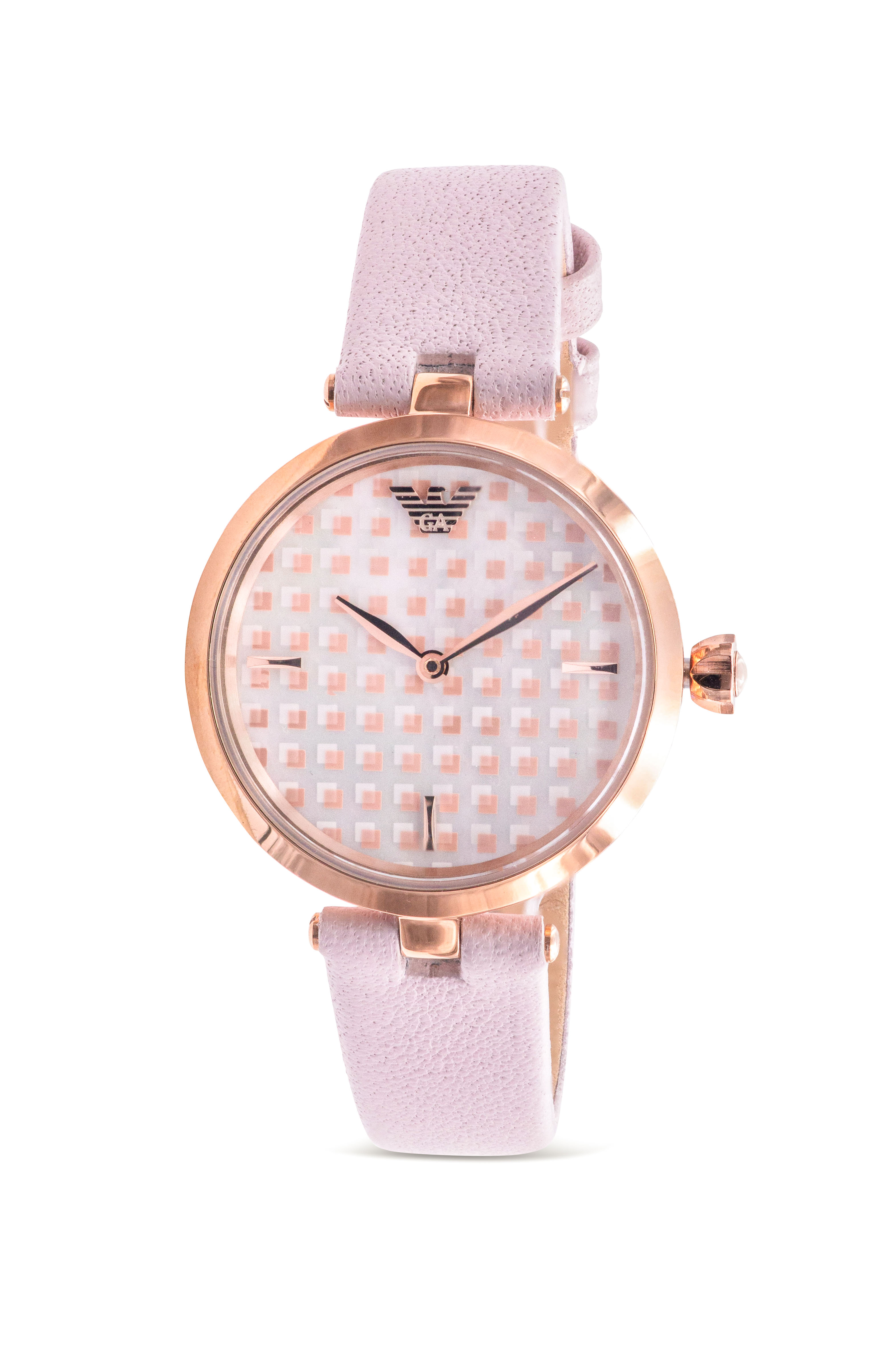 Emporio Armani Pink Leather Ladies Watch AR11313
