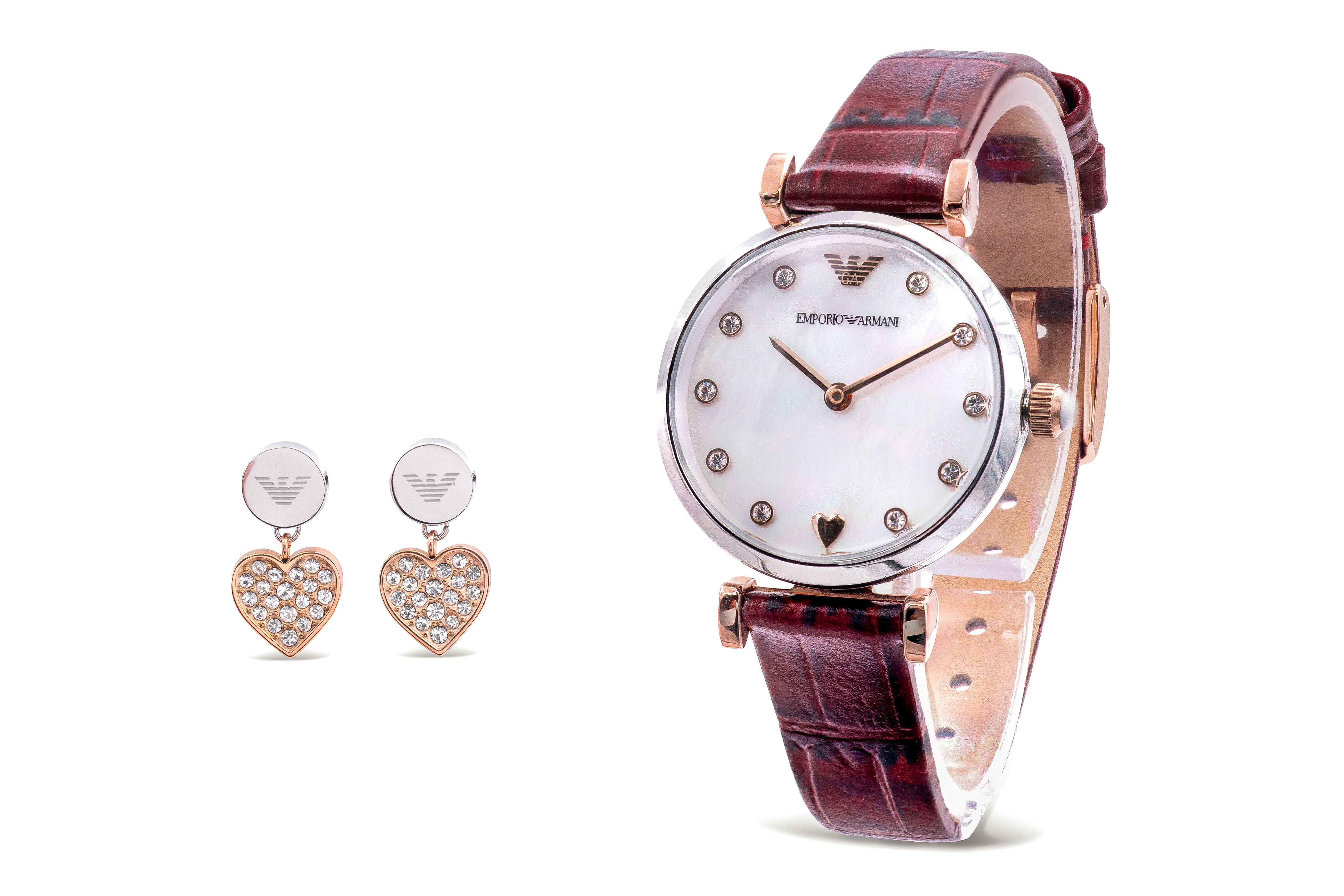 Emporio Armani Earrings And Watch Gift Set AR80040