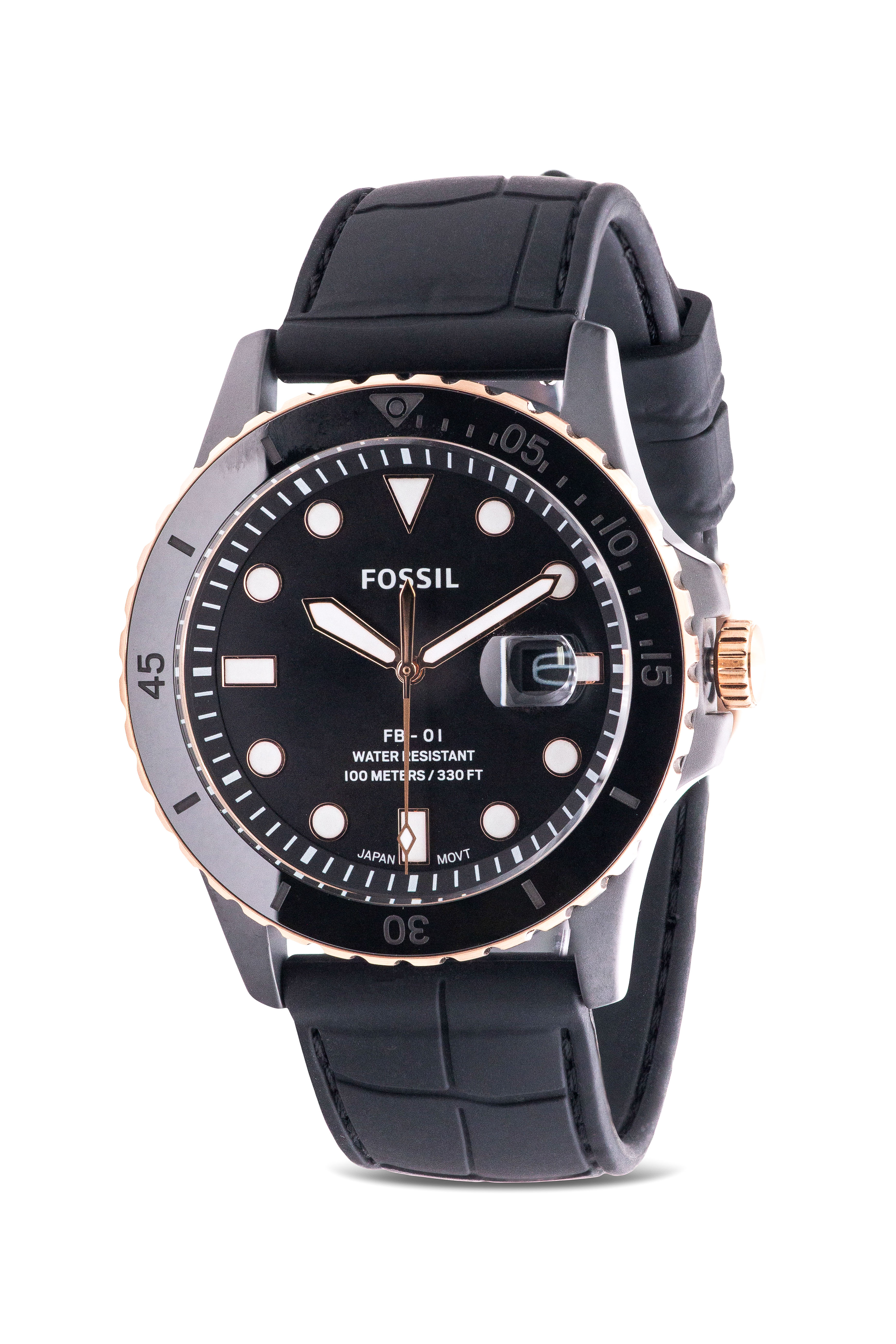 Fossil FB-01 Black Silicone Mens Watch CE5022