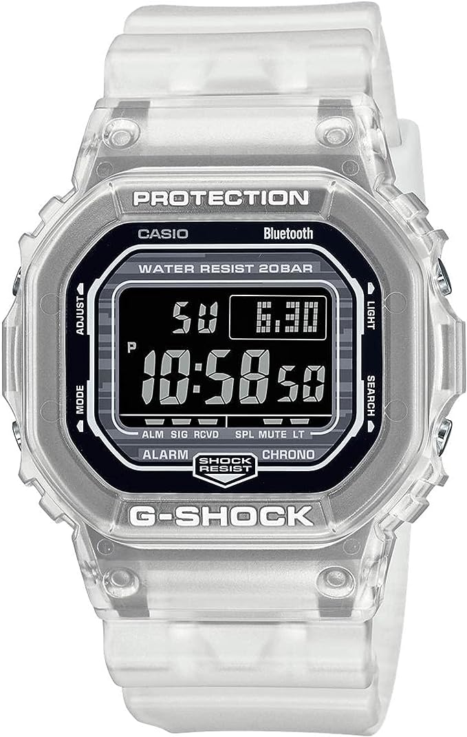 Casio G-Shock Digital Toughness Bluetooth Translucent White DWB5600G-7