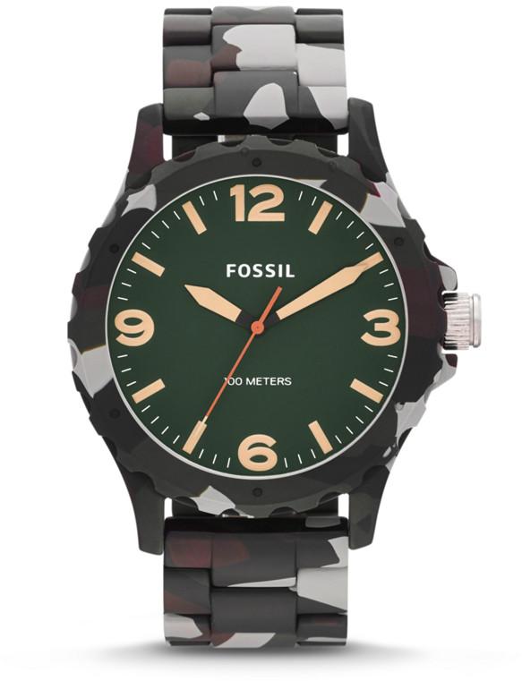 Fossil Nate Green Camouflage Resin Mens Watch JR1462