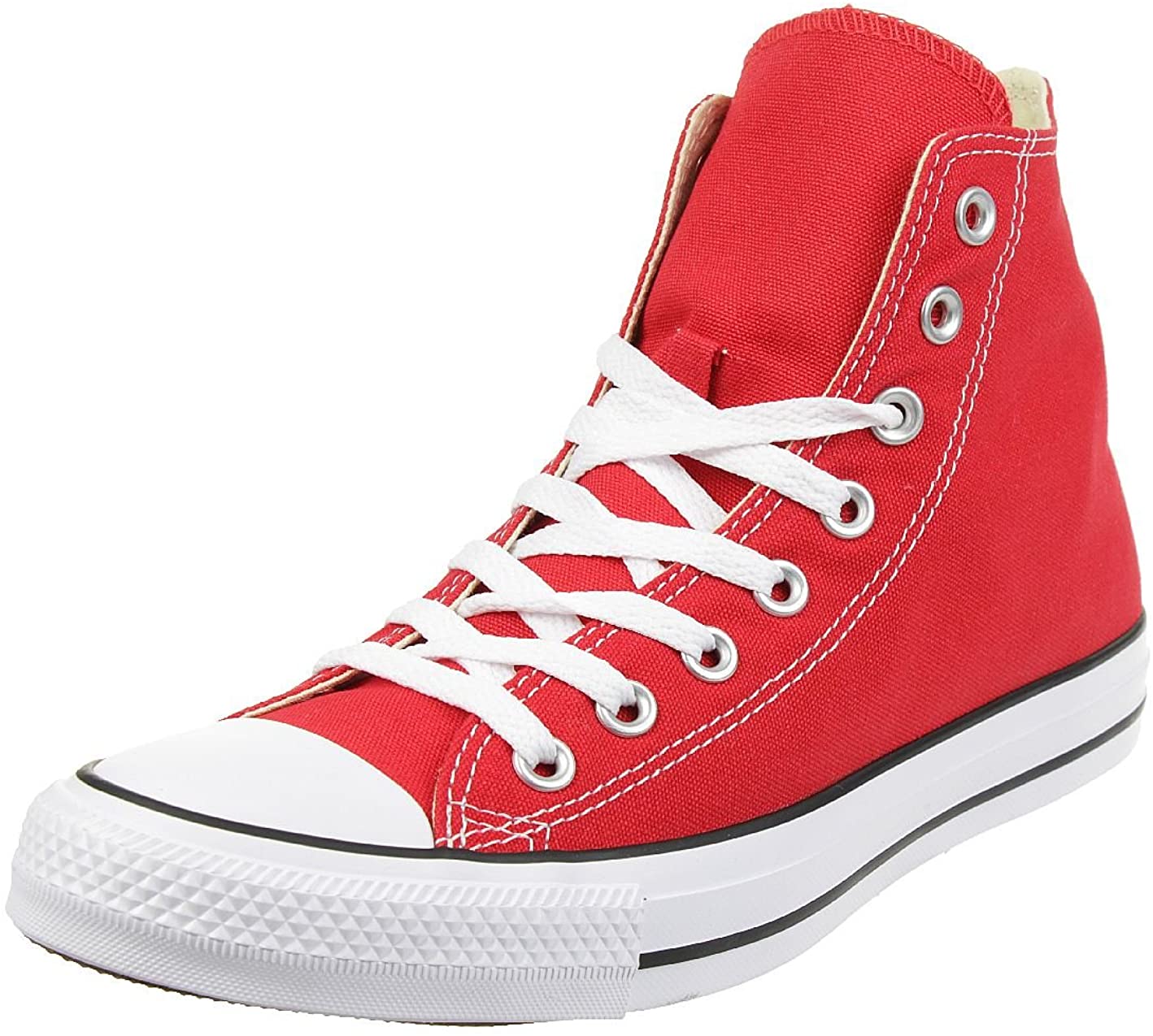 Converse Chuck Taylor All Star Canvas Hi Top Unisex Sneakers - Red - 4.5M/6.5W