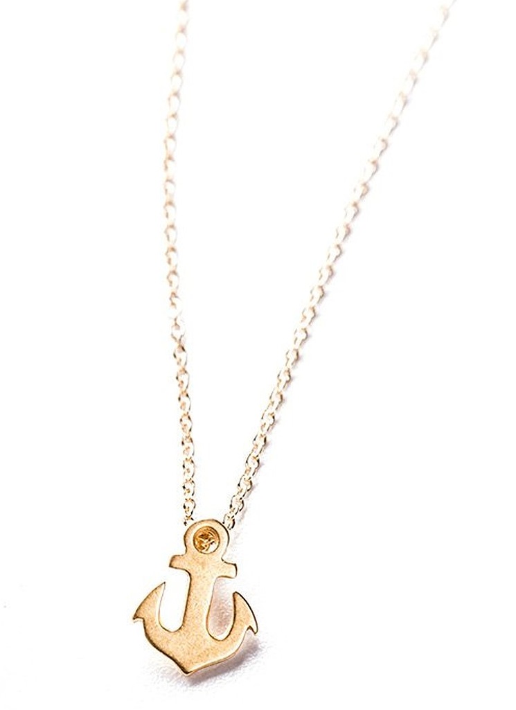 Dogeared Friendship Smooth Anchor - Gold Dipped Necklace