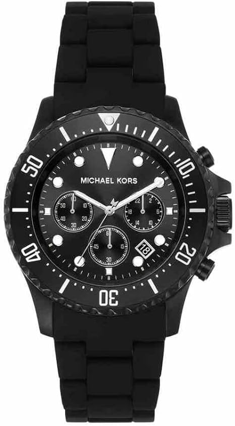 Michael Kors Everest Chronograph Black Silicone Mens Watch MK8980