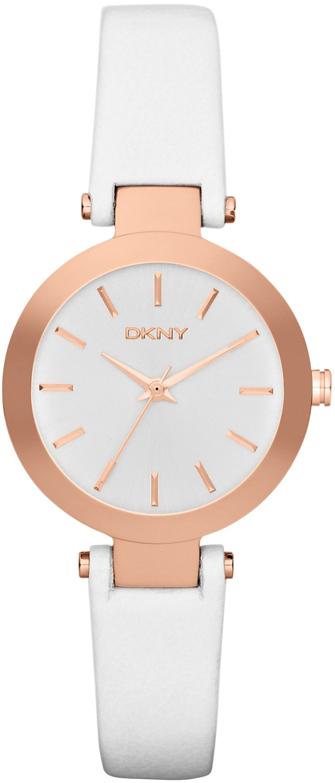 DKNY Stanhope Rose Gold White Leather Ladies Watch NY8835