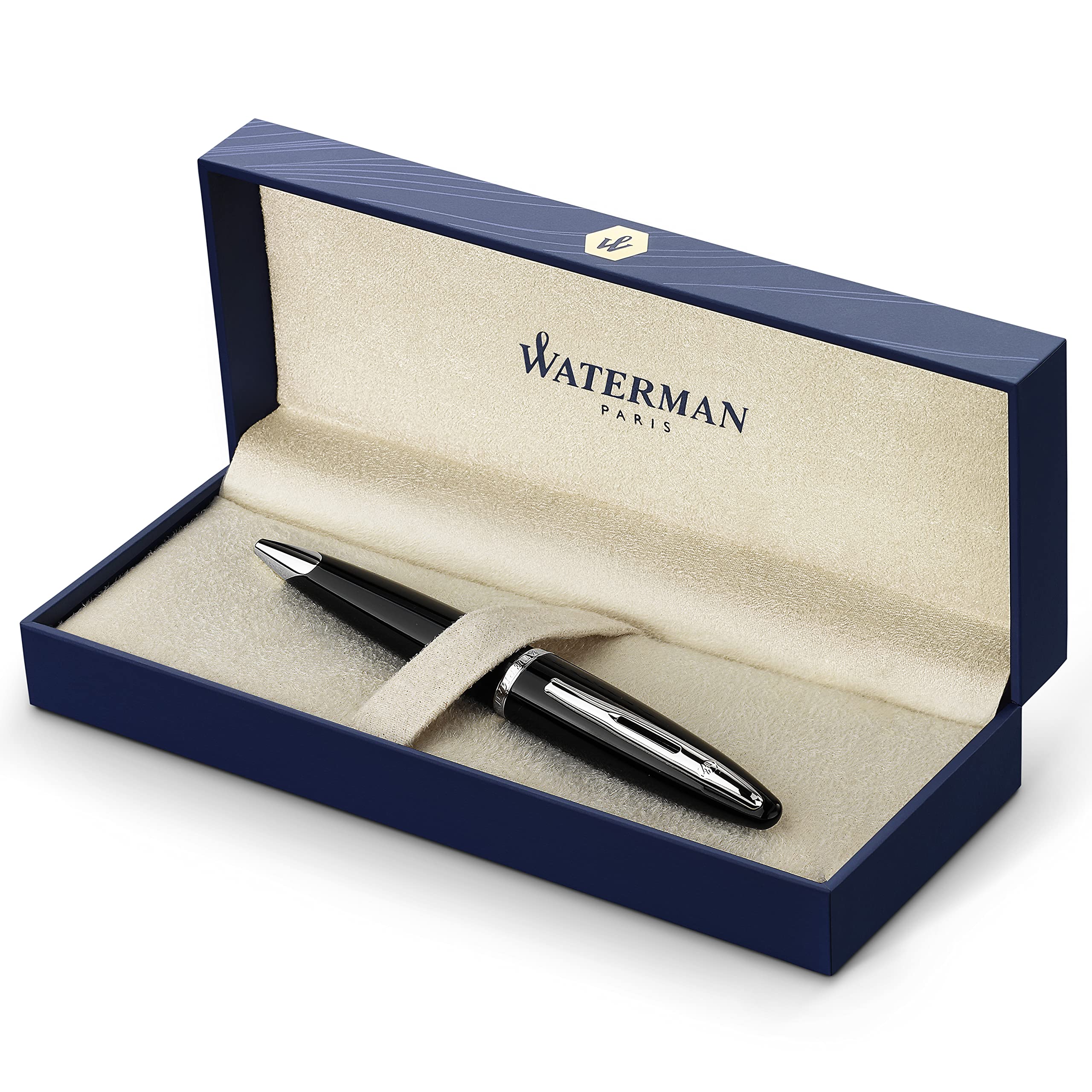 Waterman Carene Black Sea Ballpoint Pen - Medium Point with Blue Ink