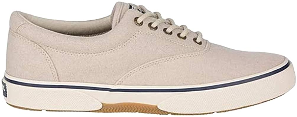 Sperry Mens Halyard CVO Canvas Sneaker- Oatmeal Wool - 12