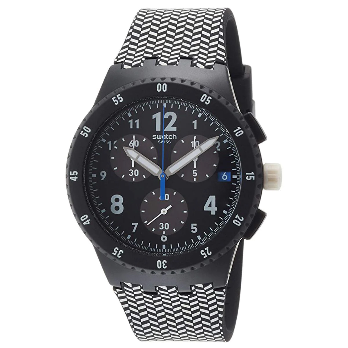 Swatch GIROTEMPO Silicone Chronograph Mens Watch SUSB407