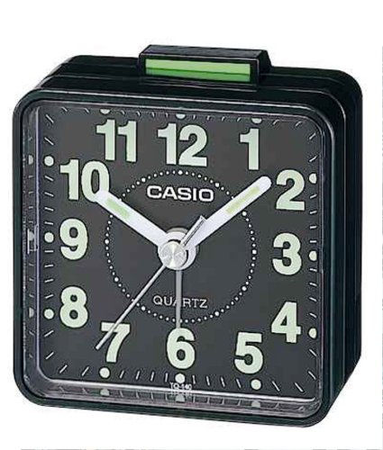Casio Black Dial Easy Reader Table Top Travel Alarm Clock - TQ140-1D