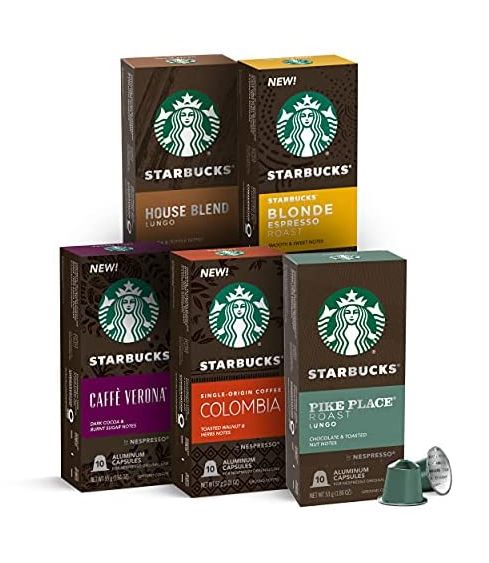 Starbucks by Nespresso - Variety Pack - 50-count - Compatible with Nespresso Original Line