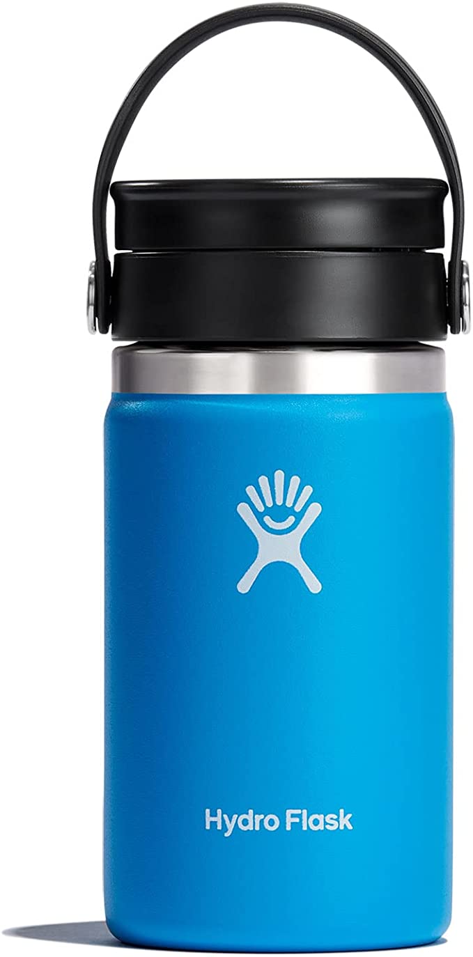 Hydro Flask Wide Mouth with Flex Sip Lid - Insulated 12 Oz Water Bottle Travel Cup Coffee Mug - Pacific