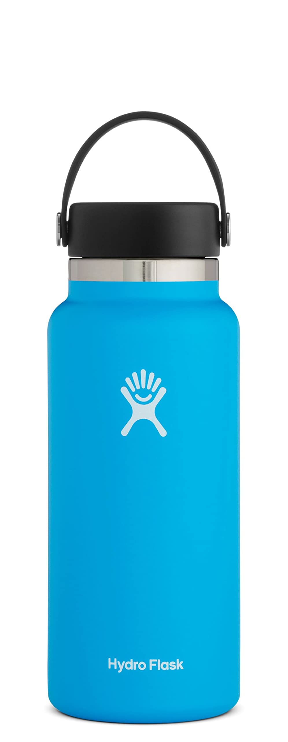 Hydro Flask 32 oz Vacuum Insulated Stainless Steel Water Bottle Flask - Flex Cap with Strap  - Wide Mouth - Pacific