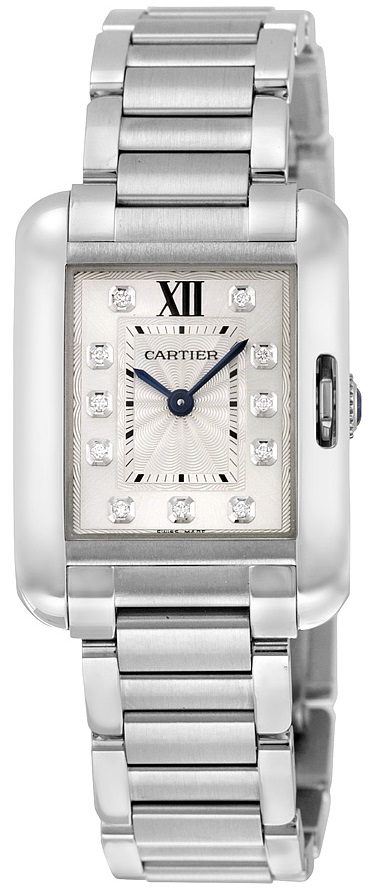 Cartier Tank Anglaise Stainless Steel Ladies Watch W4TA0003
