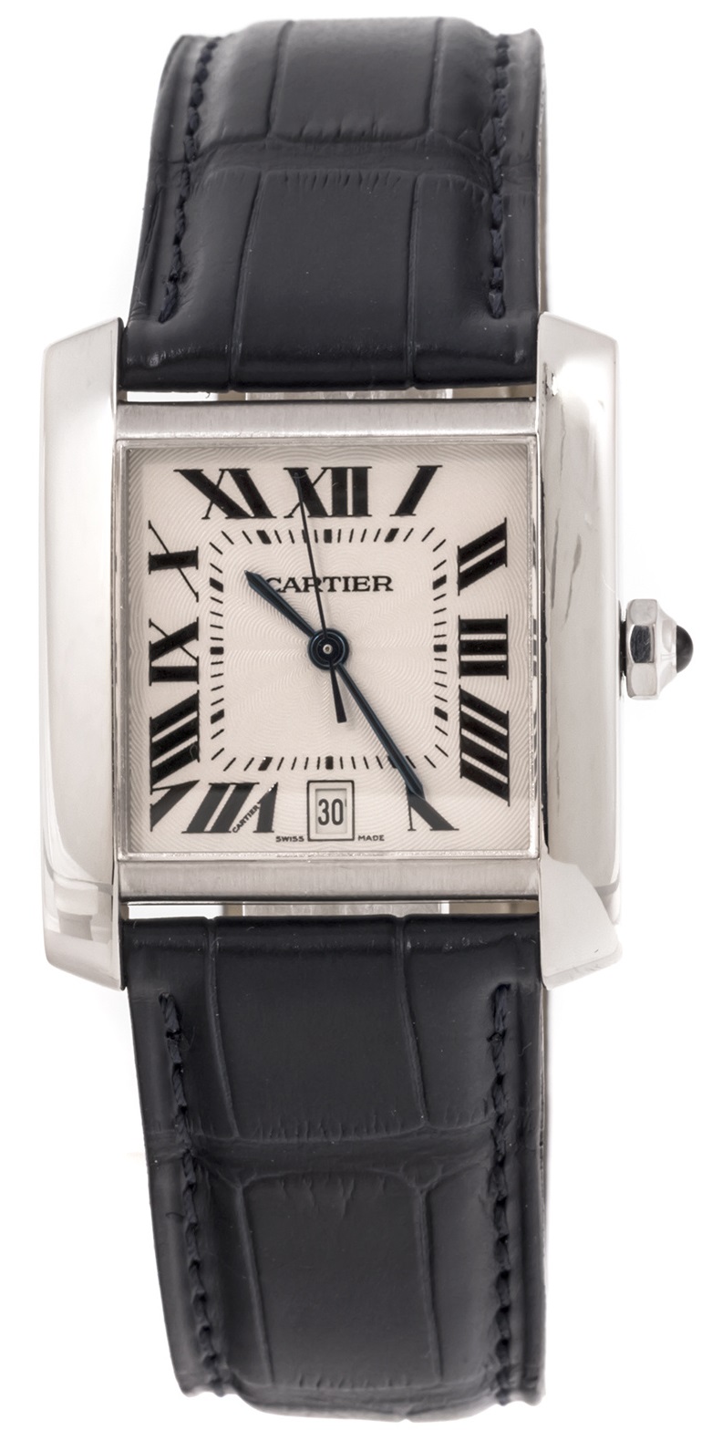Cartier Tank Francaise Leather Automatic Mens Watch W5001156