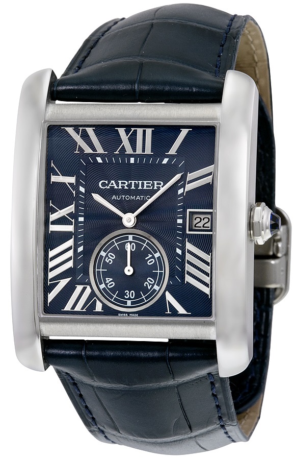 Cartier Tank Leather Automatic Mens Watch WSTA0010