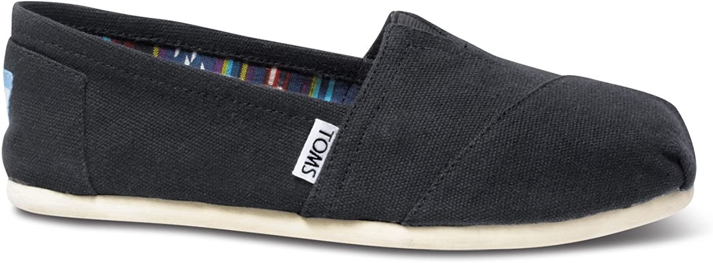 TOMS Womens Black Canvas Classic Flat - 9.5