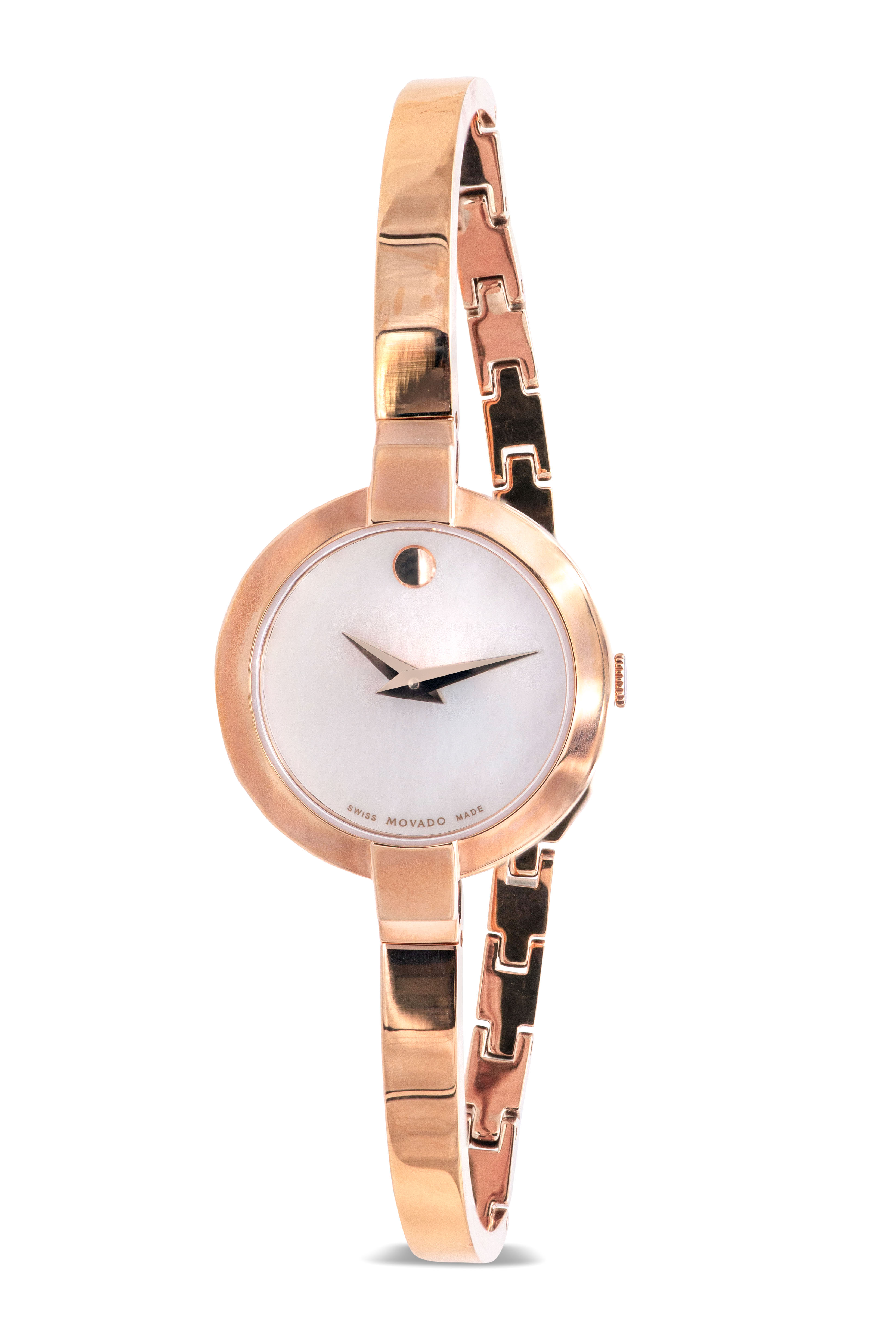 Movado Bela Rose Gold-Tone Bangle Ladies Watch 0607082