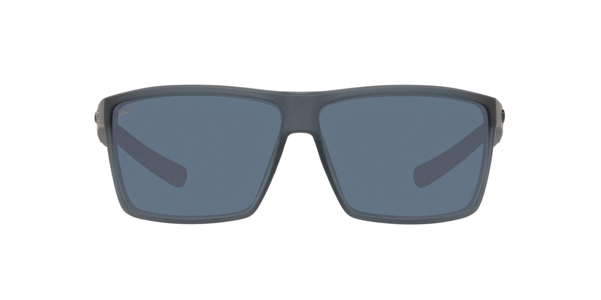 Costa Del Mar Mens Rincon Polarized Rectangular Sunglasses - Matte Smoke Crystal/Grey - 63 mm