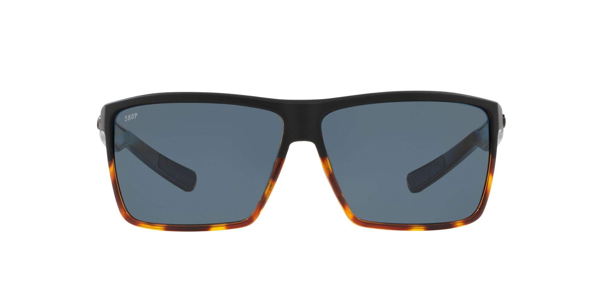 Costa Del Mar Mens Rincon Polarized Rectangular Sunglasses - Matte Smoke Crystal/Grey - 63 mm