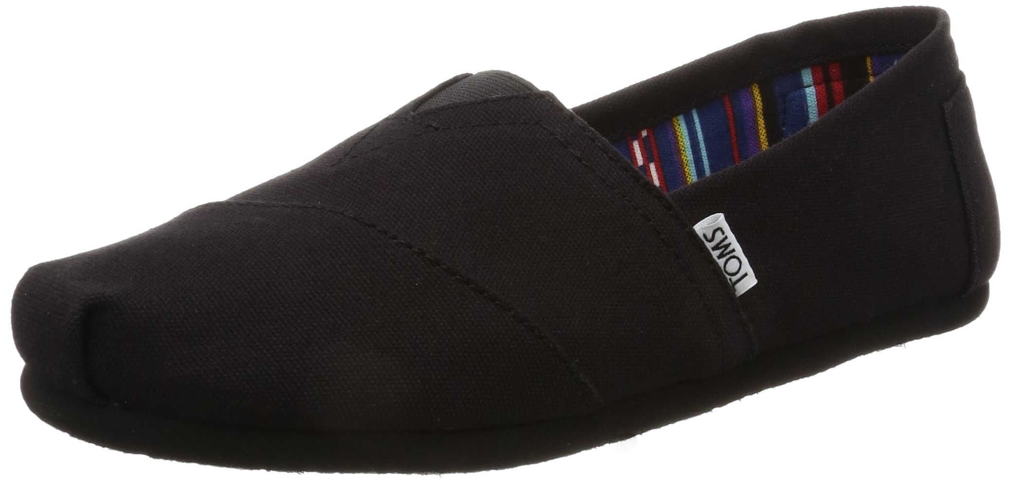 TOMS Womens Blue Chambray Classic - Black on Black 9