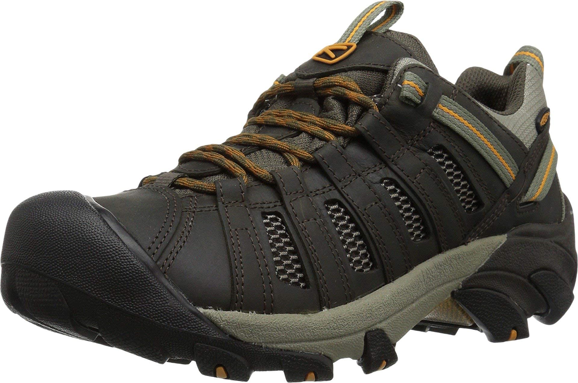 KEEN Mens Voyageur Trail Shoe - Black Olive/ Inca Gold - 10 M US