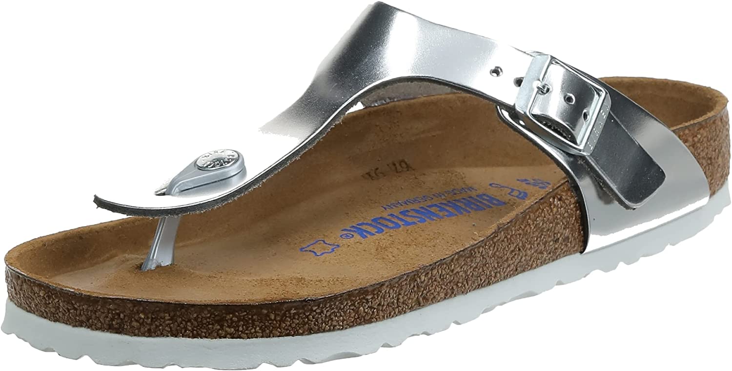 Birkenstock Womens Gizeh Thong Sandal - Metallic Silver - 37