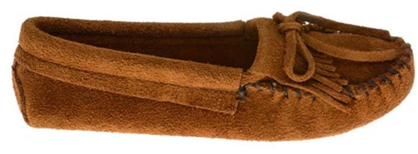 Minnetonka Womens Kilty Suede Softsole Moccasin - Brown - 6 M US