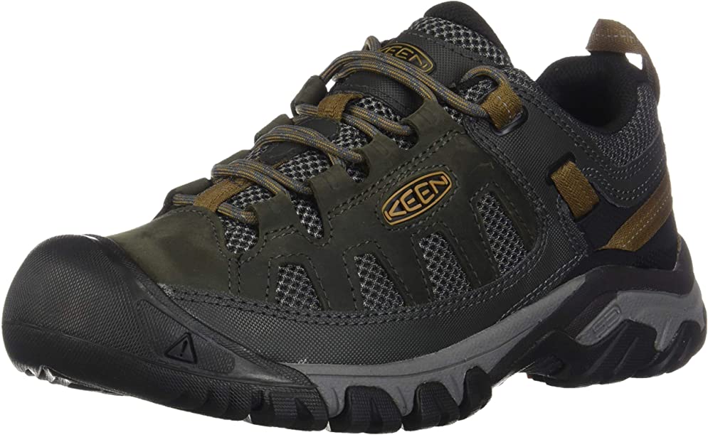 KEEN mens Targhee Vent Hiking Shoe - Raven/Bronze Brown - 10.5