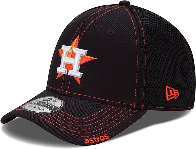 New Era MLB Houston Astros Neo 39Thirty Stretch Fit Cap - Black - Medium/Large