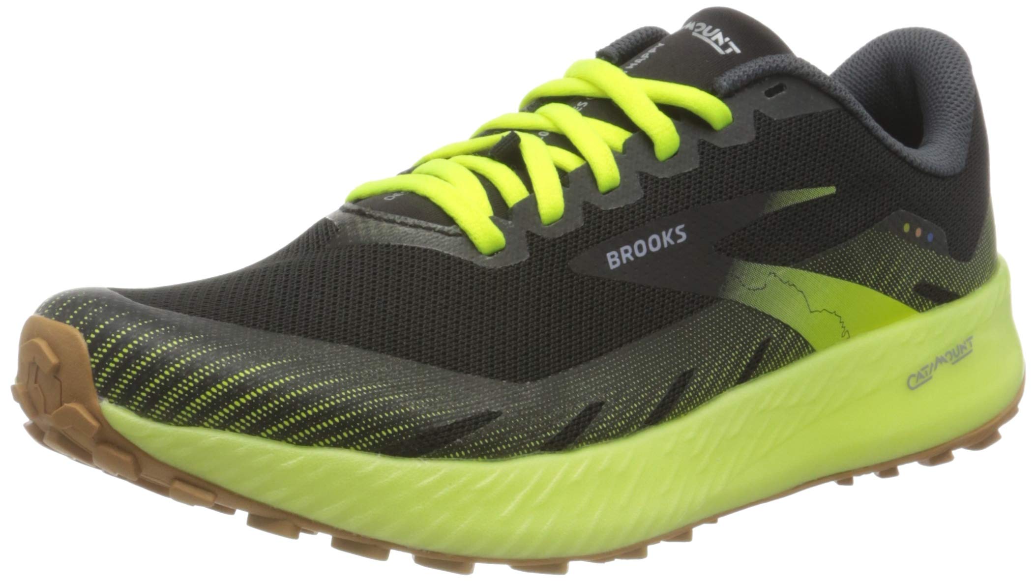 Brooks Mens Catamount Trail Running Shoe - Black/Nightlife - 10.5