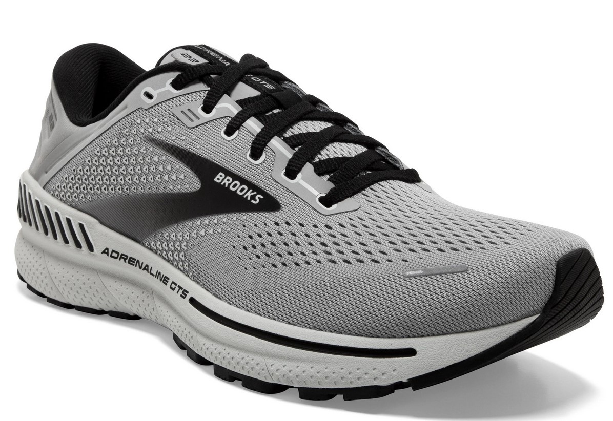 Brooks Adrenaline GTS 22 Mens Road-Running Shoes - Alloy/Grey/Black - 11