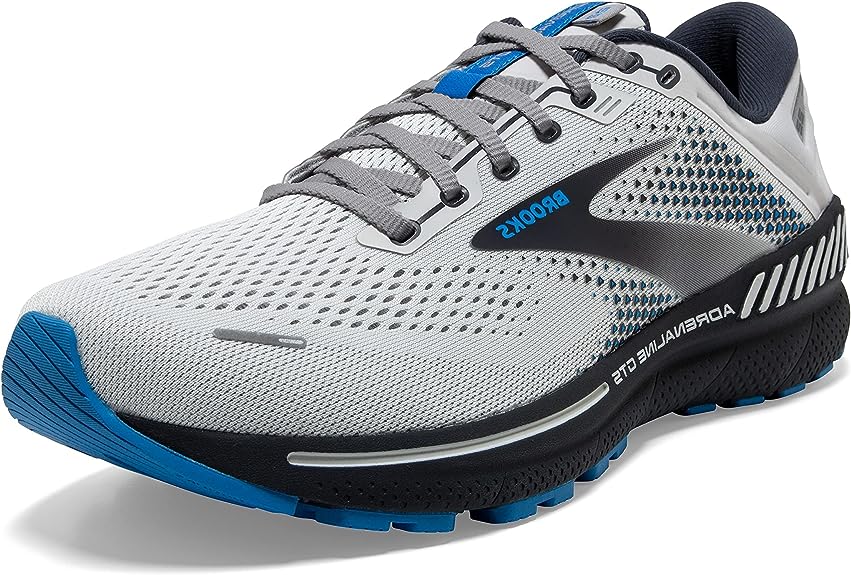 Brooks Mens Adrenaline GTS 22 Running Shoes - Oyster/India Ink/Blue - 12.5