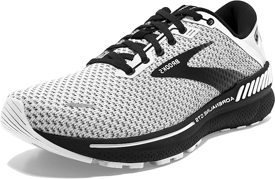 Brooks Mens Adrenaline GTS 22 Running Shoes - White/Grey/Black - 11.5