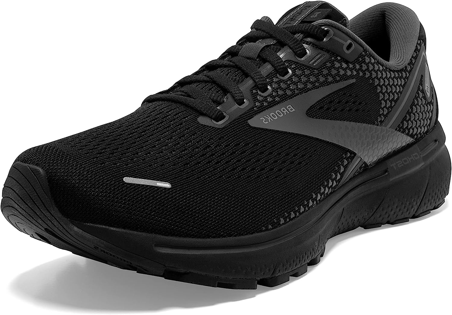 Brooks Ghost 14 Mens Road-Running Shoes - Black/Black/Ebony - 9.5
