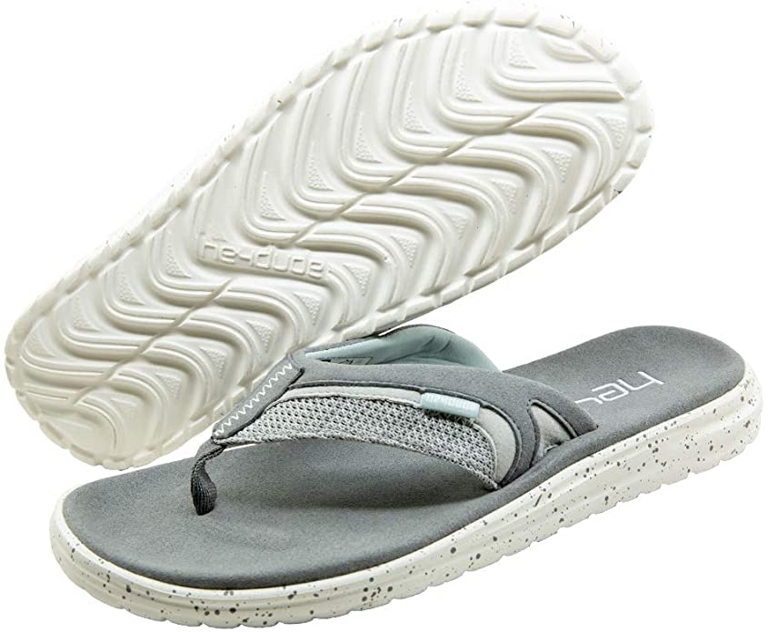 Hey Dude Mens FLINN Flip-Flop Sandals  - SOX GREY - 7