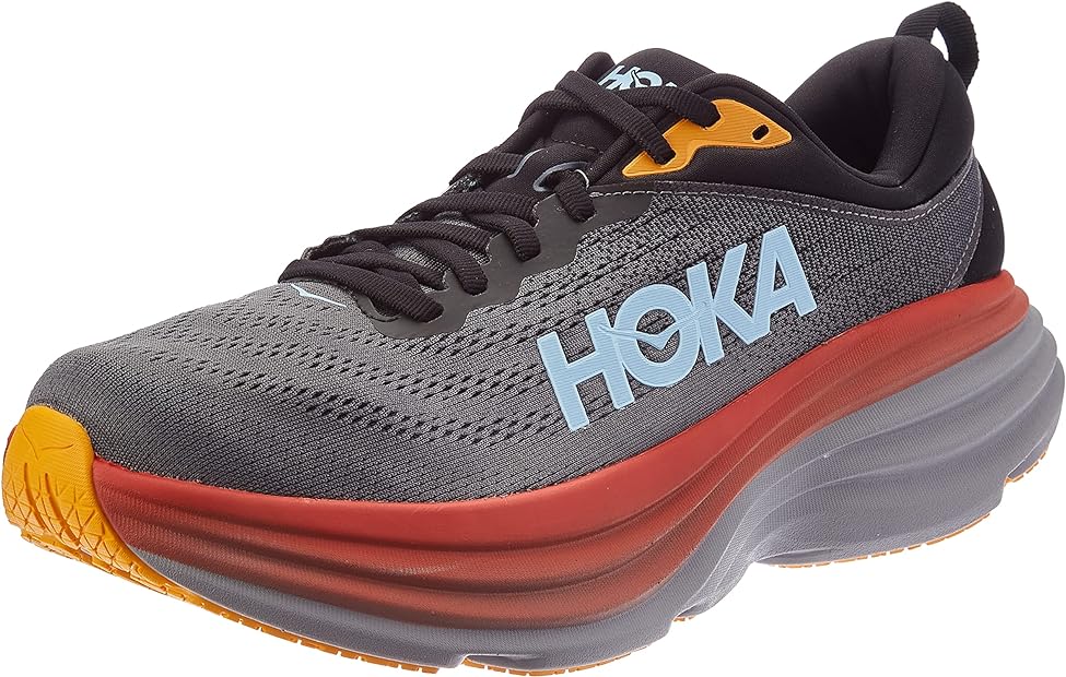 HOKA ONE Bondi 8 Mens Running Shoes - Anthracite/Castlerock - 8.5