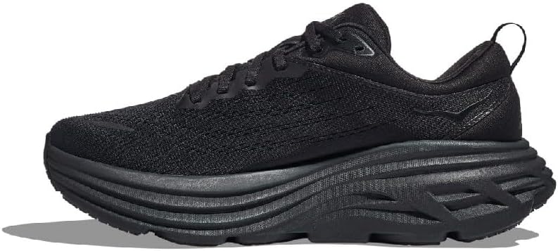 HOKA ONE Bondi 8 Mens Running Shoes - Black - 10.5