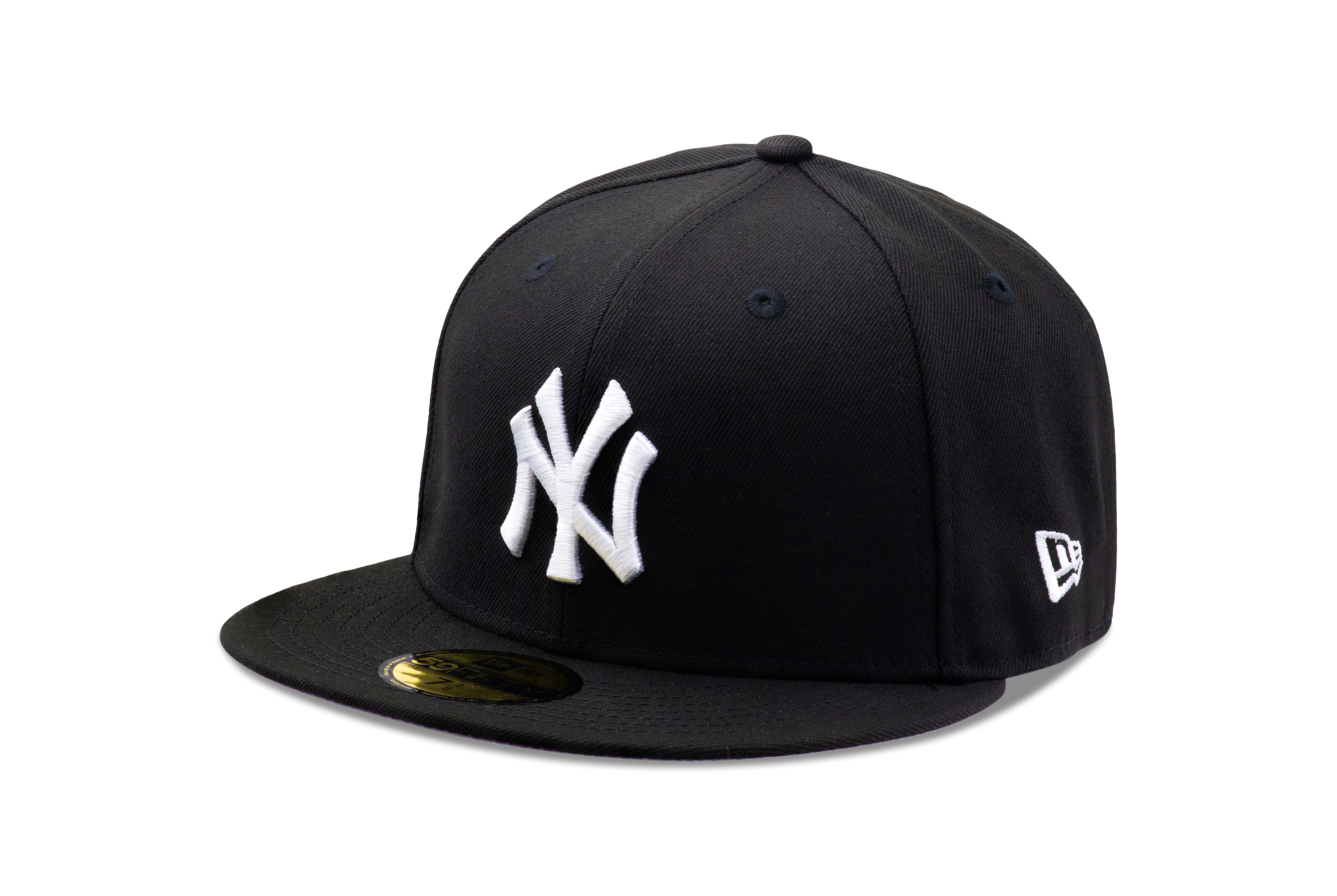 New Era New York Yankees Basic 59Fifty Fitted Cap Hat Black/White 11591127 (Size 7 1/8)